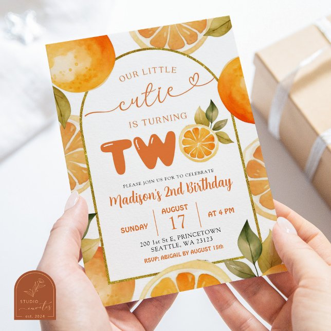 Invitation Arch Oranges Petite Cutie Turner Deux 2e Anniversa (Créateur téléchargé)