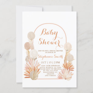 Invitation Arch Pampas Ballons en herbe Baby shower Invitatio