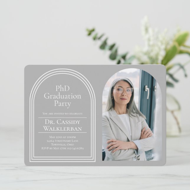 Invitation Arch Photo Doctorat (Debout devant)