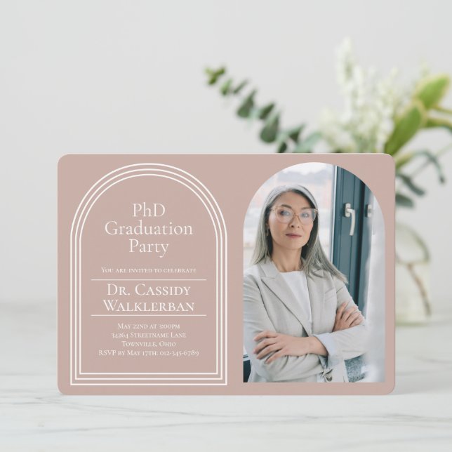 Invitation Arch Photo Doctorat (Debout devant)