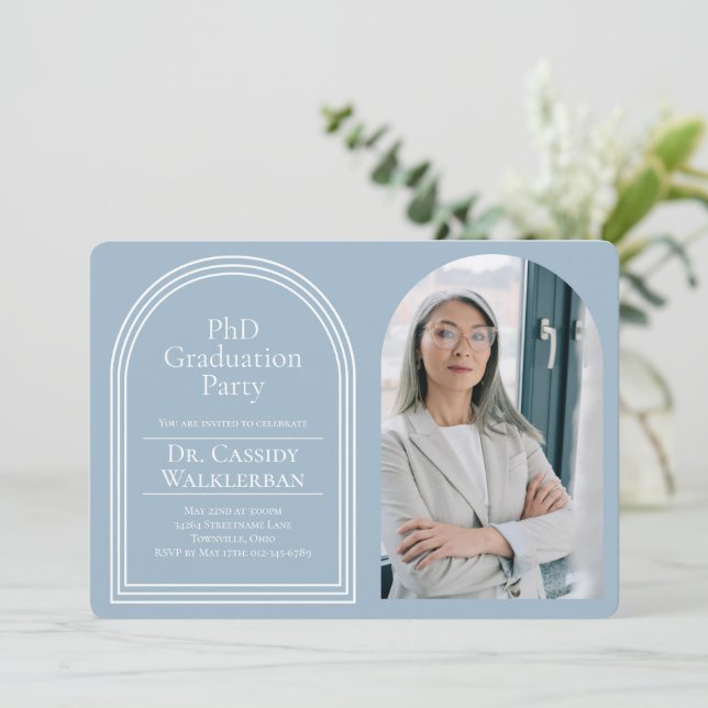 Invitation Arch Photo Doctorat (Debout devant)