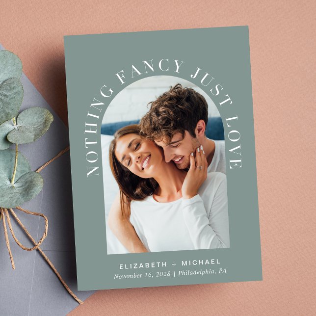 Invitation Arch Photo Rien De Fancy Just Love Sage Mariage (Créateur téléchargé)