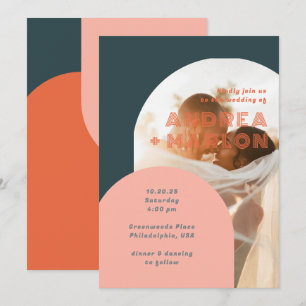 Invitation Arch Super Retro Mariage photo superposition