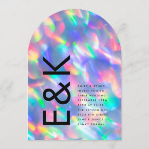 Invitation Arche de Mariage de monogramme ultra moderne Iride
