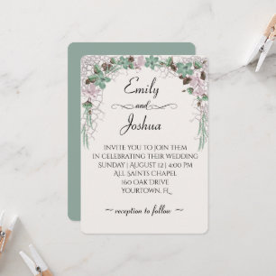 Invitation Arche de mariage en filet nautique avec fleurs