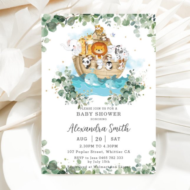 Invitation Arche de Noé verdoyante Baby shower neutre pour le (Créateur téléchargé)