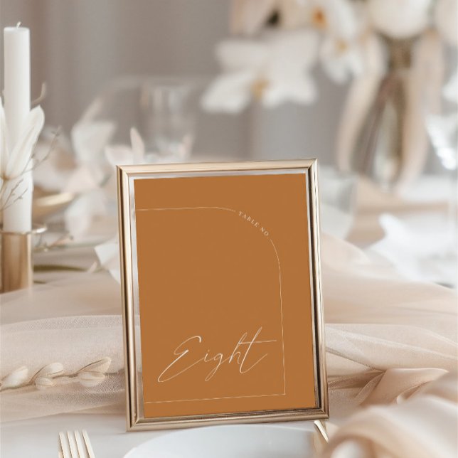 Invitation Arche de Terracota moderne Table Huit Numéro de ta (Modern Terracota Arch Table Eight Table Number)