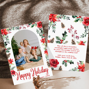 Invitation Arche florale boho moderne Joyeux Noël 1 Photo
