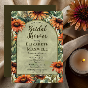 Invitation Arche florale botanique rouille pour une baby show