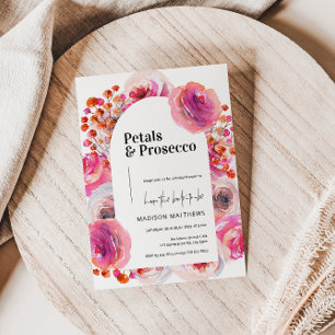 Invitation Arche florale Petals & Prosecco pour une fête prén