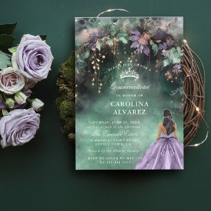 Invitation Arche forestière enchantée Lavender Quinceanera