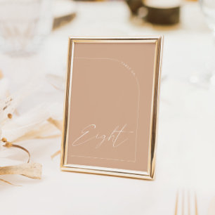 Invitation Arche moderne Boho Tan Table Huit Numéro de tablea