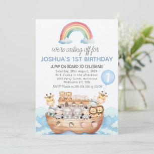 Invitation Arche multicolore Noah's Ark Boys 1er anniversaire