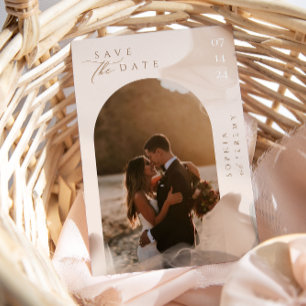 Invitation Arche Photo Bohème Soft Natural Enregistrer La Dat