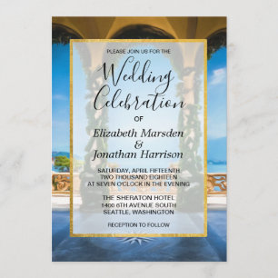 Invitation Arches de mariage de destination en Italie élégant