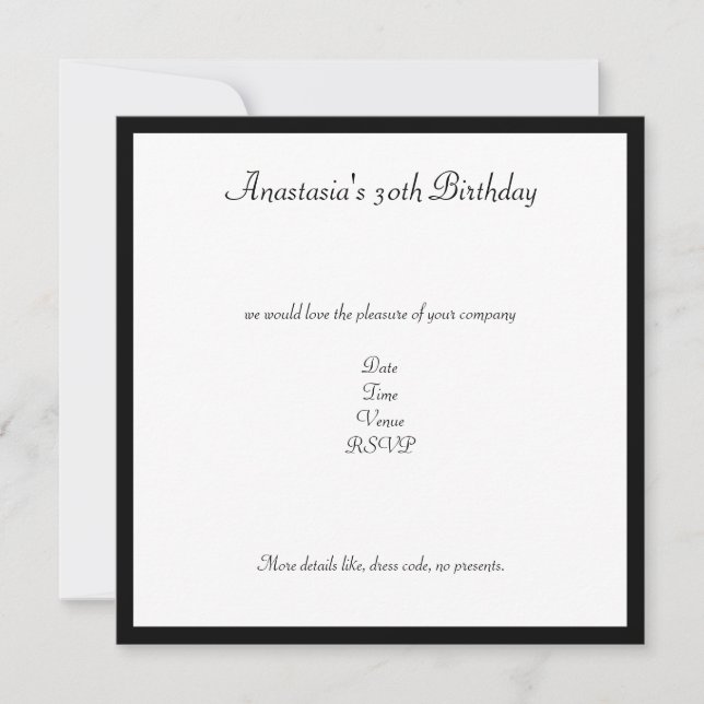 Invitation Arches rétro noir et blanc fête d'anniversaire (Devant)