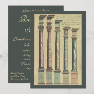 Invitation Architecture Renaissance vintage; Parti de la retr