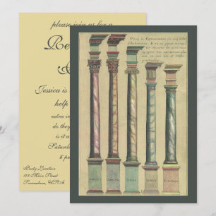 Invitation Architecture Renaissance vintage; Parti de la retr
