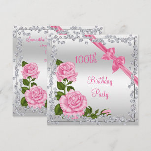 Invitation Arcs de fleur et anniversaire de diamants 100th