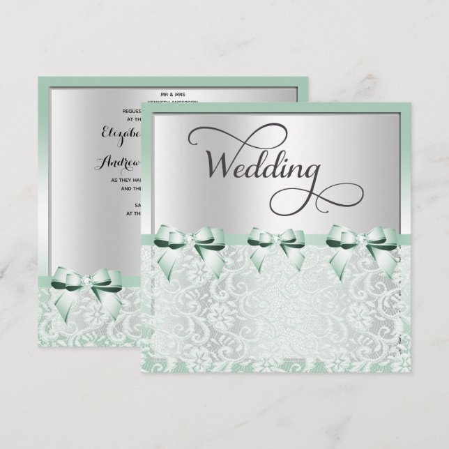 Invitation Arcs de vert et mariage en bon état chics de (Devant / Derrière)