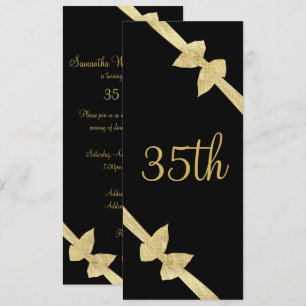 Invitation Arcs élégants en faux or pour 35e anniversaire