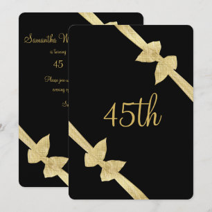 Invitation Arcs élégants en faux or pour 45e anniversaire