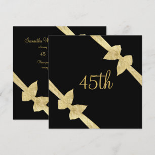 Invitation Arcs élégants en faux or pour 45e anniversaire