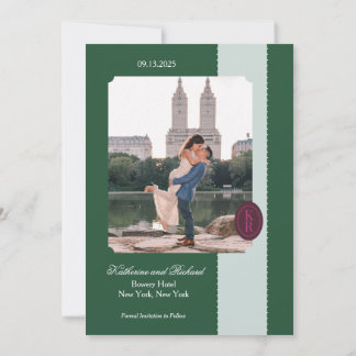 Invitation Arête verte à fronde Enregistrer la date