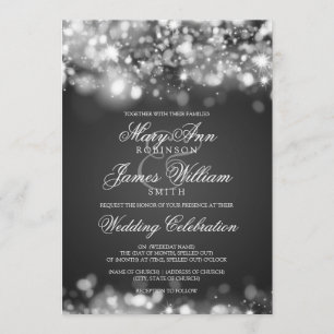 Invitation Argent brillant Mariage