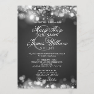 Invitation Argent brillant Mariage