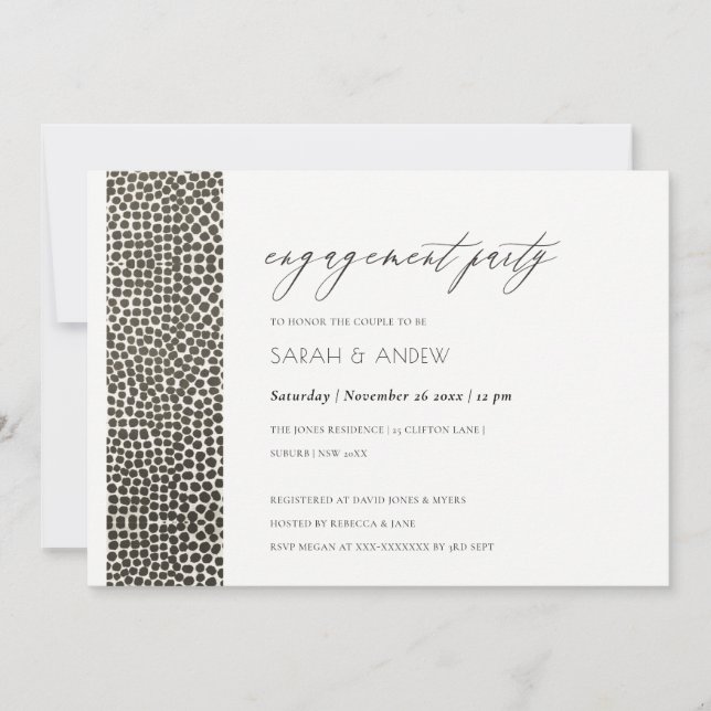 INVITATION ARGENT DE CUIVRE GLAMOREUX POINTS FIANÇAILLES MOSA (Devant)