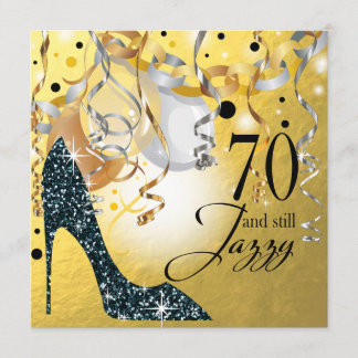 Invitation Argent de noir d'or de l'anniversaire | de stylet