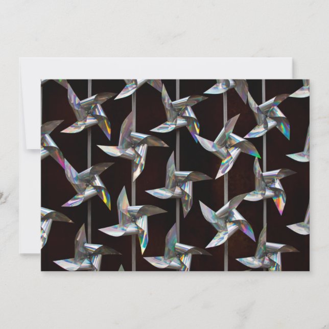 Invitation Argent iridescente mouvement torsion puissance du  (Devant)