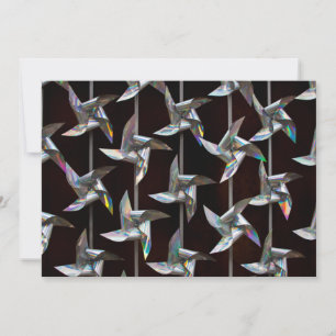 Invitation Argent iridescente mouvement torsion puissance du 