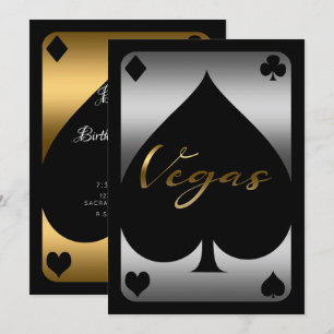 Invitation Argent & Pique Casino Silver & Gold Las Vegas 21e 