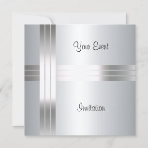 Invitation argentée pour fête d'anniversaire