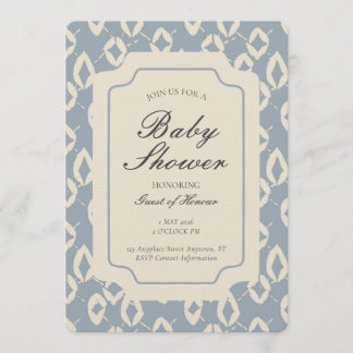Invitation Argyle Géométrique Ondulant Bleu Beige Neutre Genr