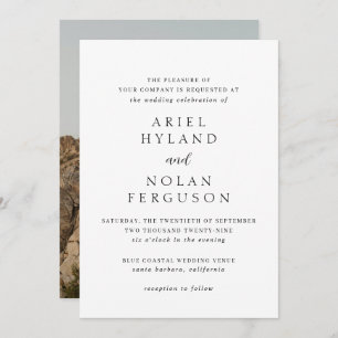 Invitation Ariel Elegant Photo Mariage moderne