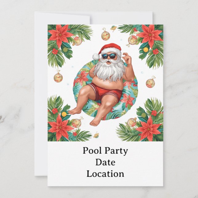 Invitation Arizona Christmas themed Pool Party (Devant)