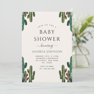 Invitation Arizona Desert Cactus Plante Baby shower Cactus