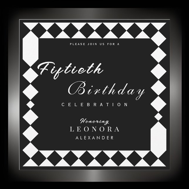 Invitation Arlequin Motif Adulte N'IMPORTE QUELLE fête d'anni (Créateur téléchargé)