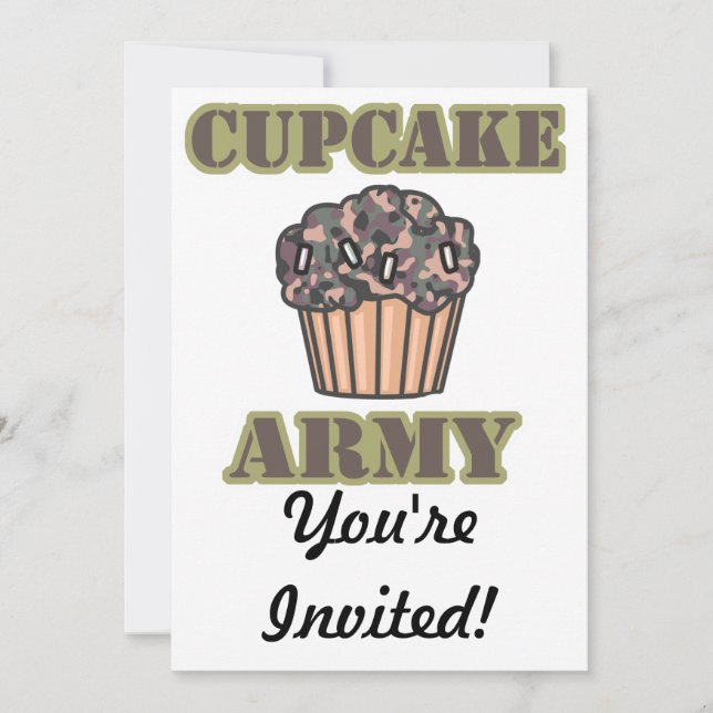 Invitation Armée Cupcake (Devant)