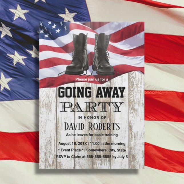 Invitation Armée Militaire Rustique Solider Partir Parti (Créateur téléchargé)