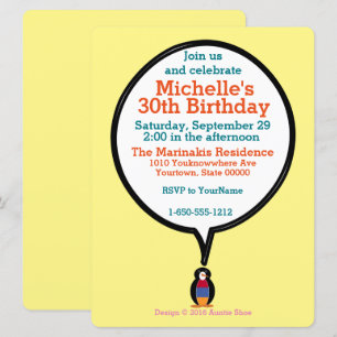 Invitation Arménie Parler de Mme Penguin personnalisée