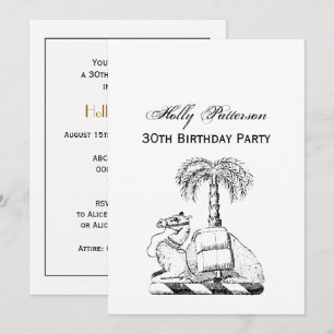 Invitation Armoiries de Preppy Heraldic Camel Palm Tree
