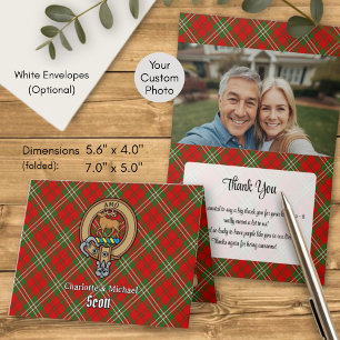 Invitation Armoiries du clan Scott sur tartan rouge