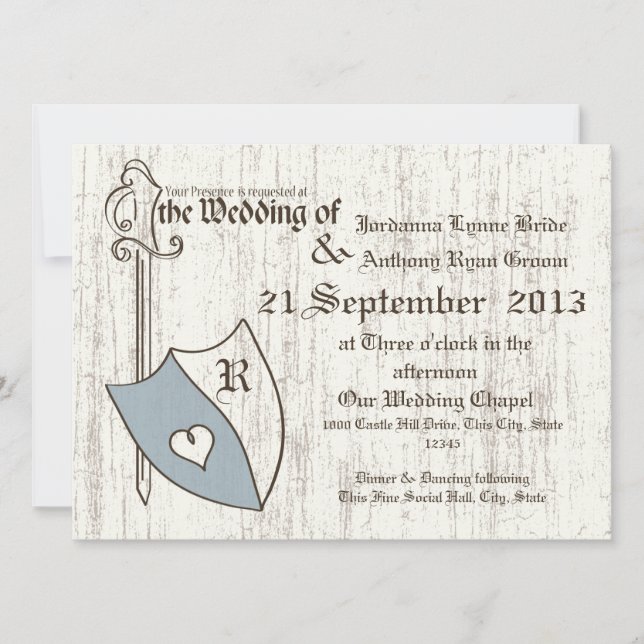 Invitation Armoiries Mariages Renaissance (Devant)