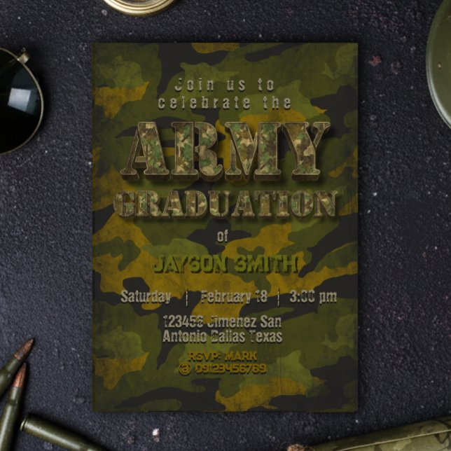 Invitation Army Graduation- Military - Soldier  (Army Graduation- Military - Soldier Invitation)