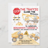 Arrêtez la circulation Construction routière Anniv