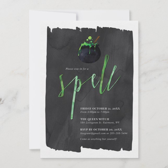 Invitation Arrêtez-vous pour une fête d'Halloween (Devant)